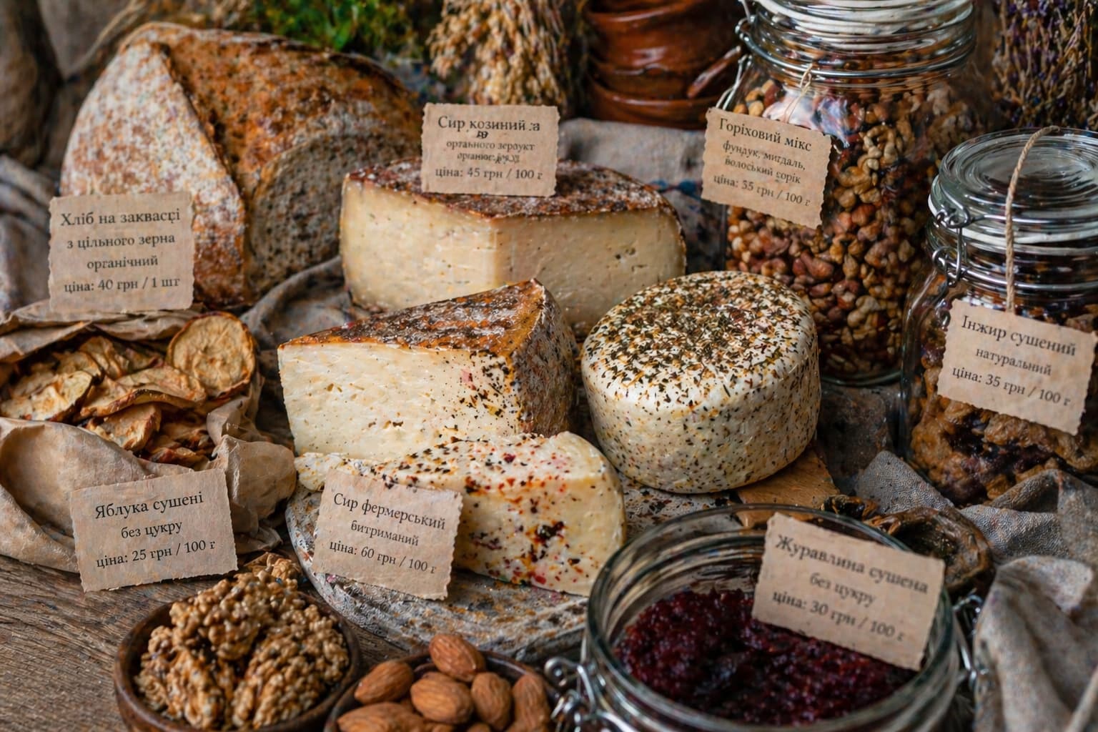 Крафтові продукти крупним планом