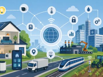 Ілюстрація технології IoT: розумний будинок, виробництво, логістика та підключені пристрої
